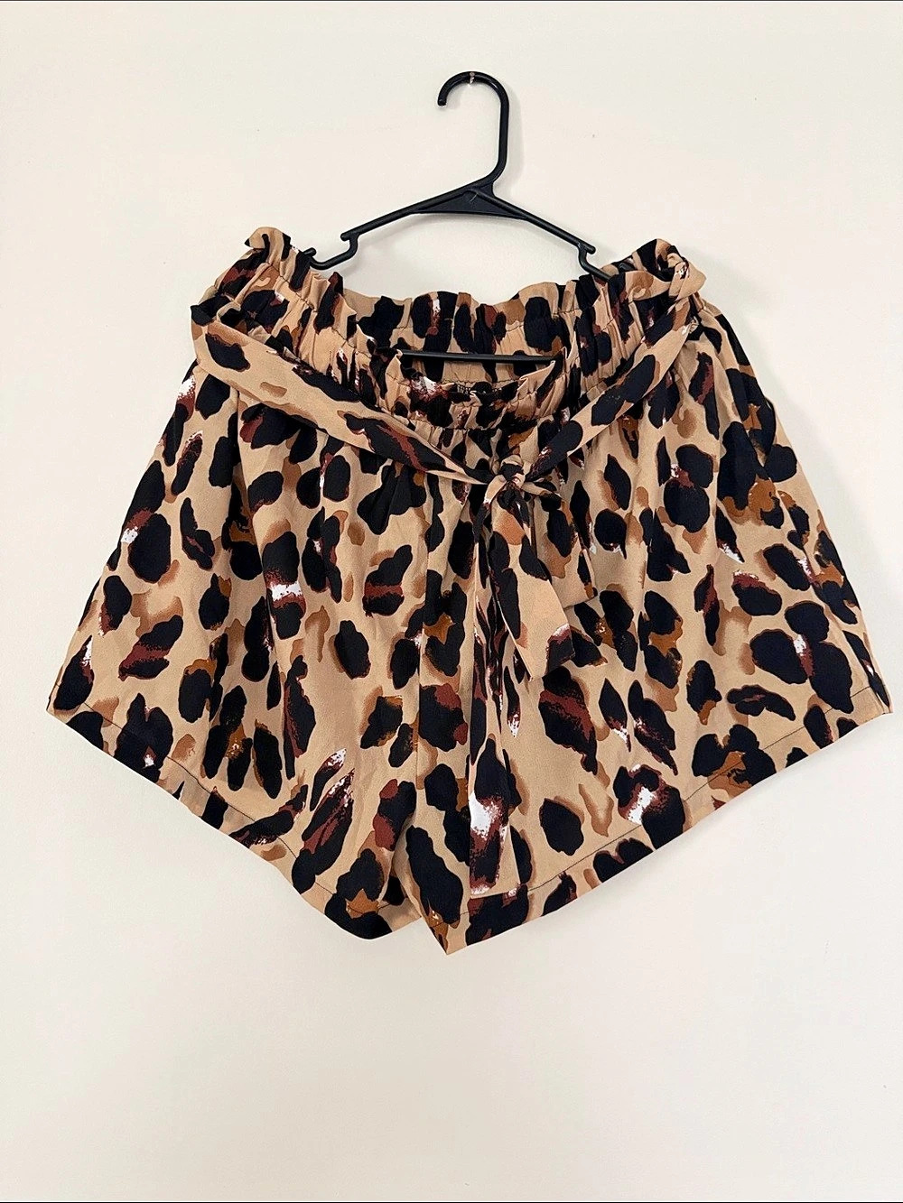 Leopard Print High-Waist Shorts